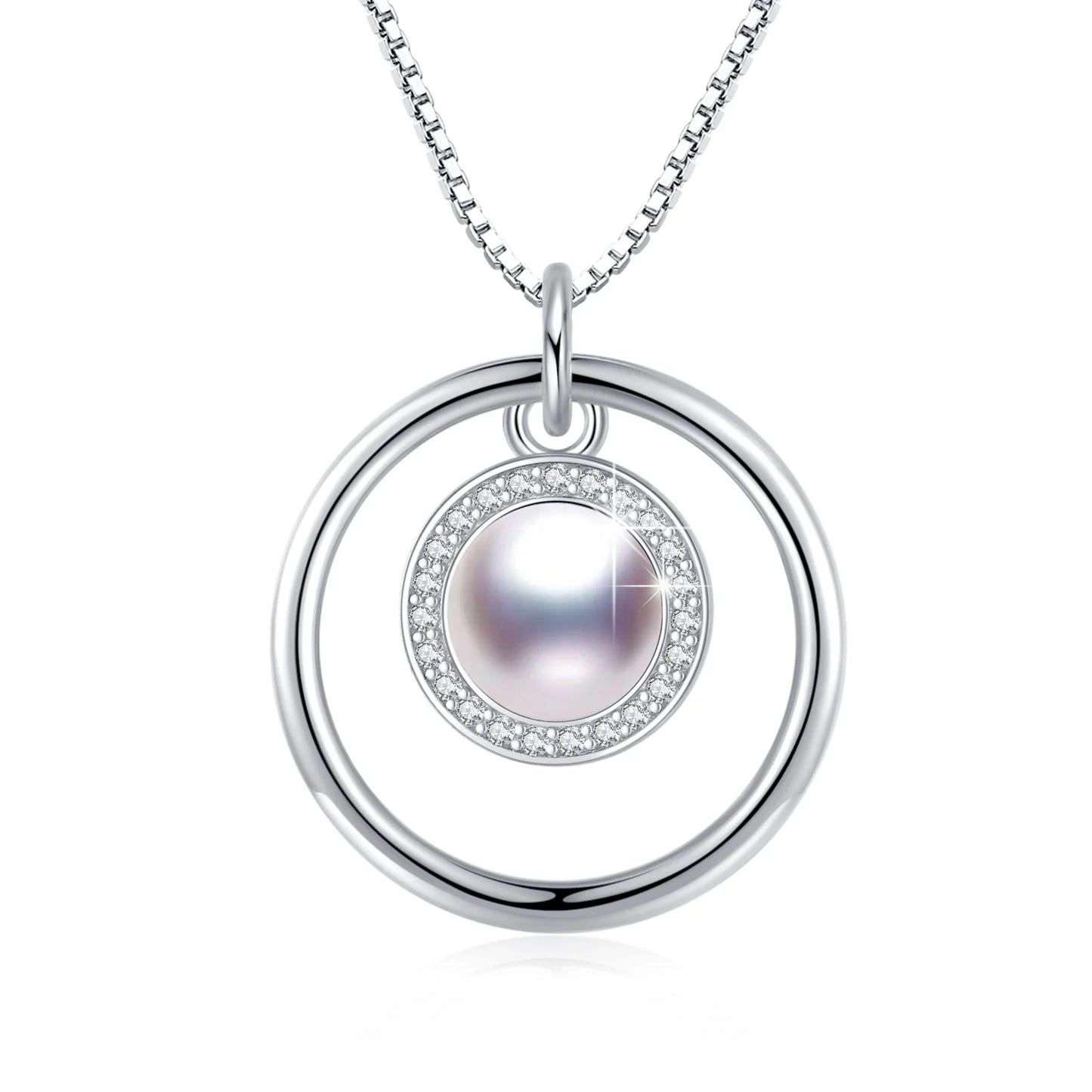 Collar De Perlas Colgante De Plata Esterlina 925 Collares Regalo De Cumpleaños Navidad Joyería Para Mujer Mamá Hija Sobrina