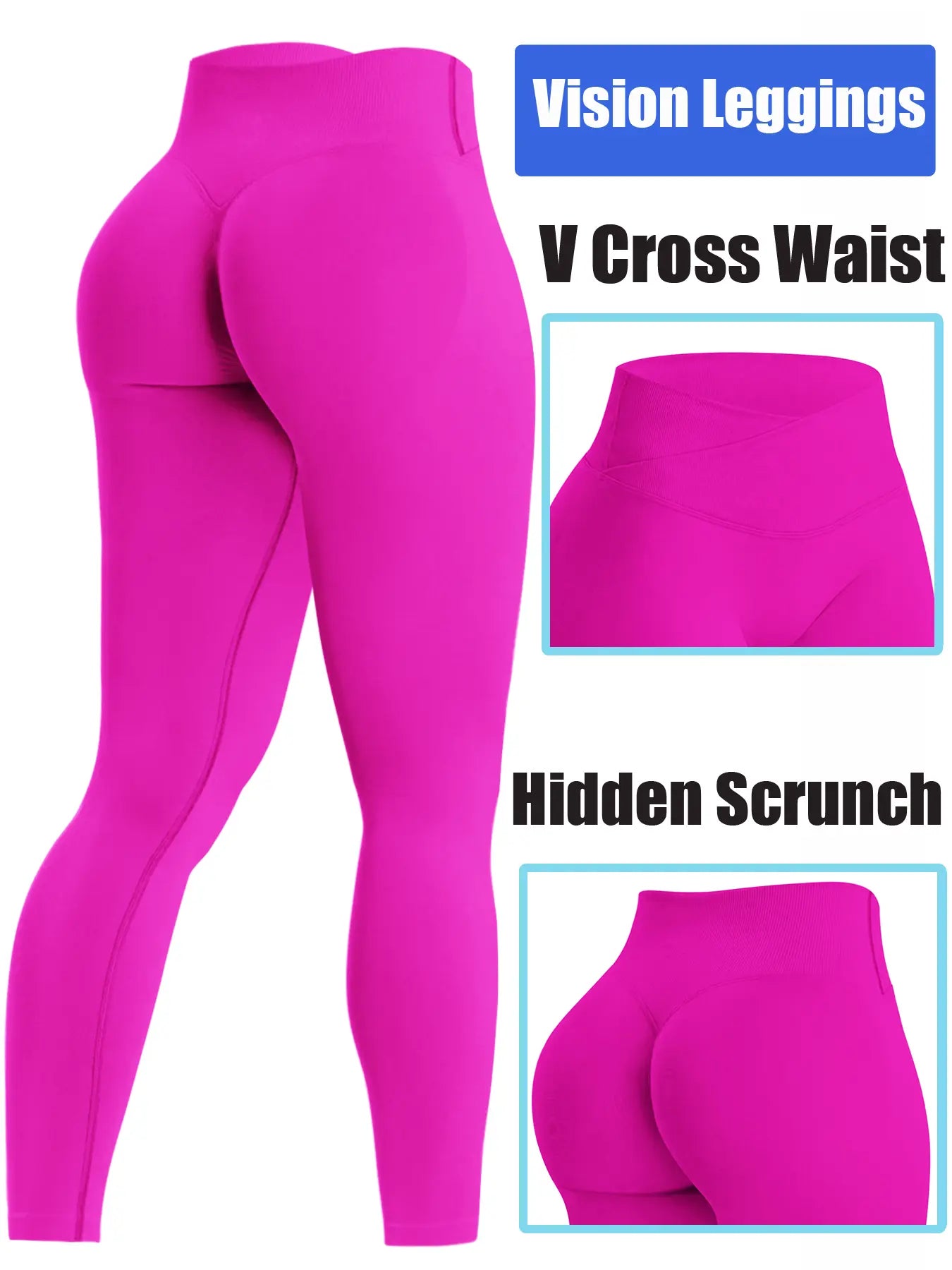 Workout Gym Leggings for Women, Seamless Sculpt Leggings, Seamless Compression Tummy Control Leggings, Mid Rise Yoga Pants, Hidden Scrunch, Butt Lifting Gym Yoga Pants