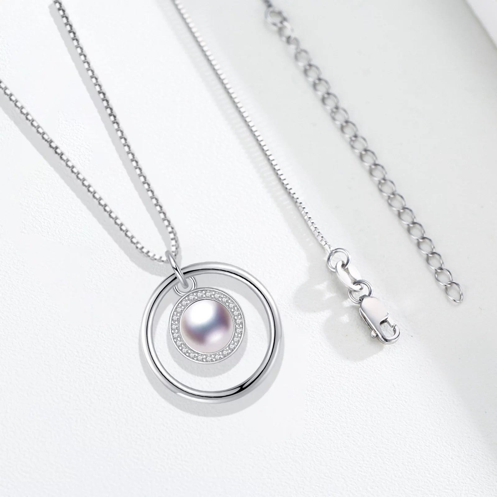 Collar De Perlas Colgante De Plata Esterlina 925 Collares Regalo De Cumpleaños Navidad Joyería Para Mujer Mamá Hija Sobrina