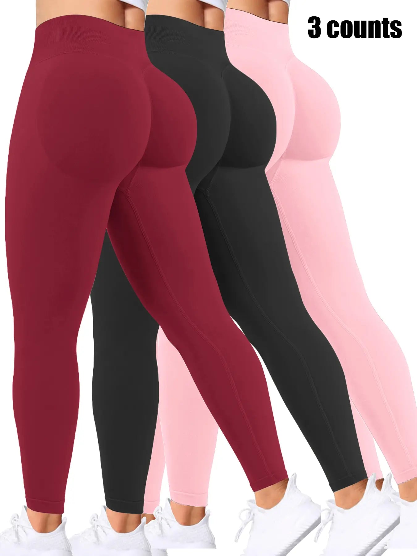 Workout Gym Leggings for Women, Seamless Sculpt Leggings, Seamless Compression Tummy Control Leggings, Mid Rise Yoga Pants, Hidden Scrunch, Butt Lifting Gym Yoga Pants