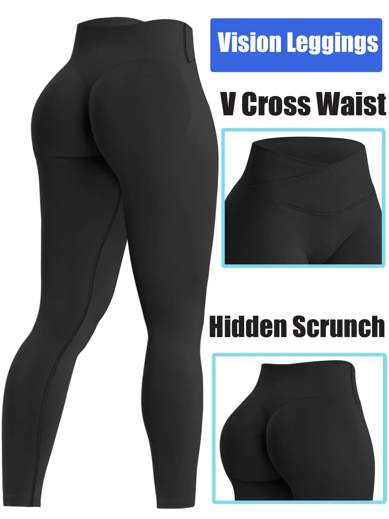 Workout Gym Leggings for Women, Seamless Sculpt Leggings, Seamless Compression Tummy Control Leggings, Mid Rise Yoga Pants, Hidden Scrunch, Butt Lifting Gym Yoga Pants