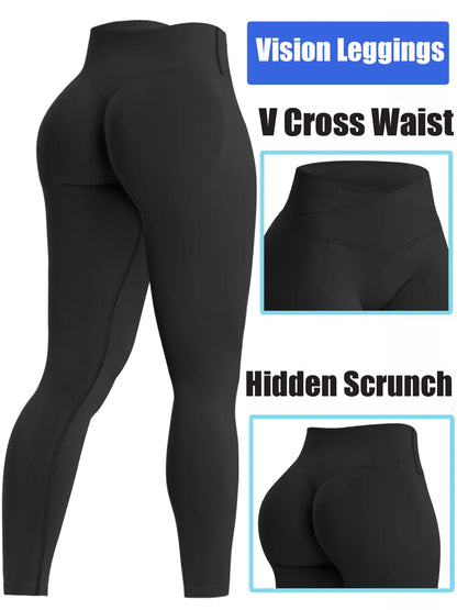 Workout Gym Leggings for Women, Seamless Sculpt Leggings, Seamless Compression Tummy Control Leggings, Mid Rise Yoga Pants, Hidden Scrunch, Butt Lifting Gym Yoga Pants